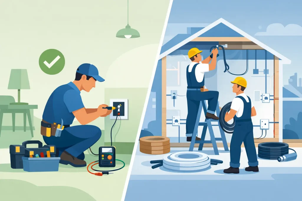 Repairing Faults Versus Full Rewiring for Your Property